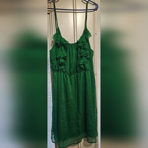 Old Navy Green Ruffled Spaghetti Strap Dress Size XL